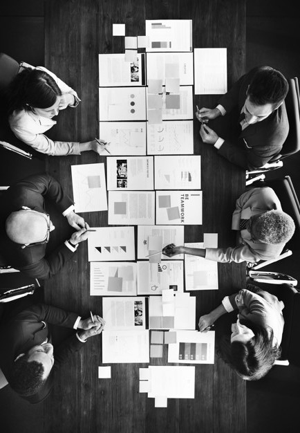 Business People Analyzing Statistics Financial Concept